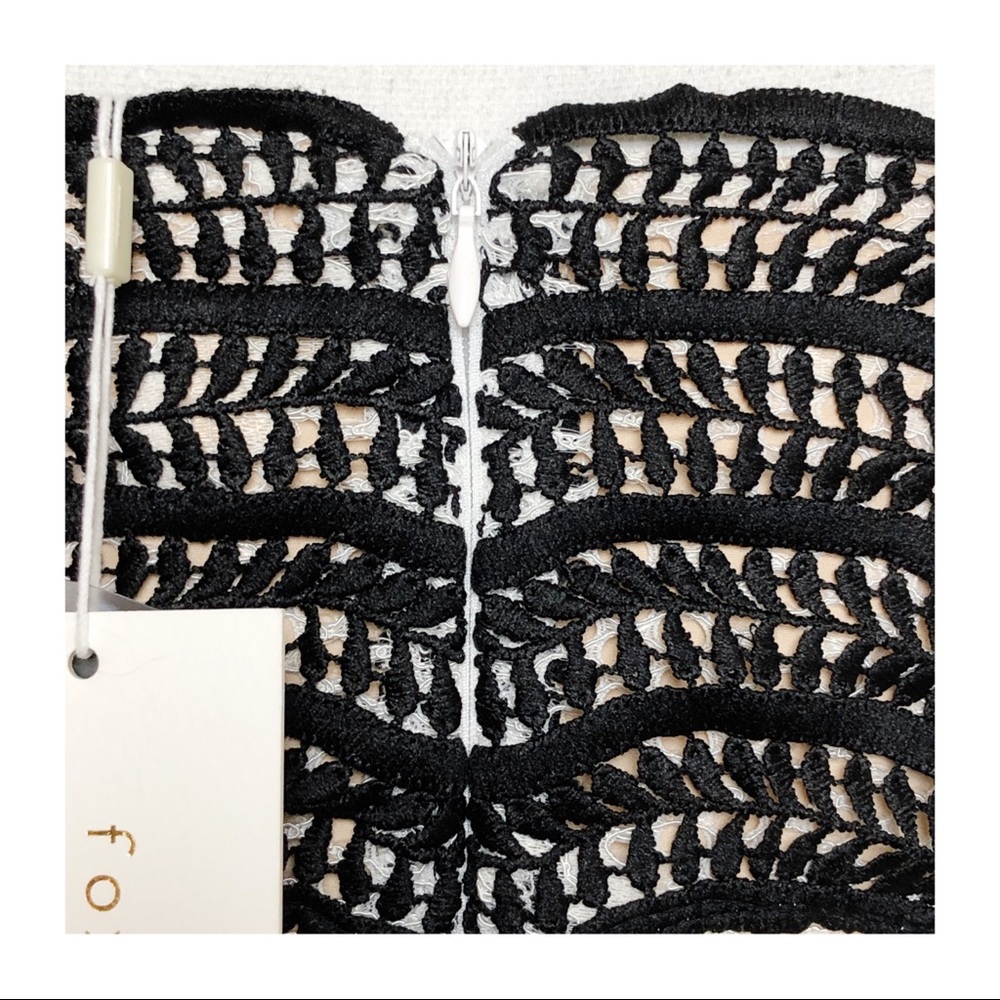 FOXIEDOX at Revolve | White w/ Black Polkadot Striped Off the Shoulder Dress S - Picture 7 of 10